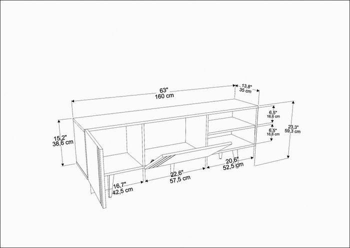 Hanah Home Soporte para TV Ronas - Nogal